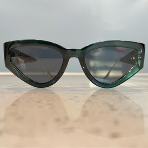 Dior Hunter Green Cat-Eye Sunglasses